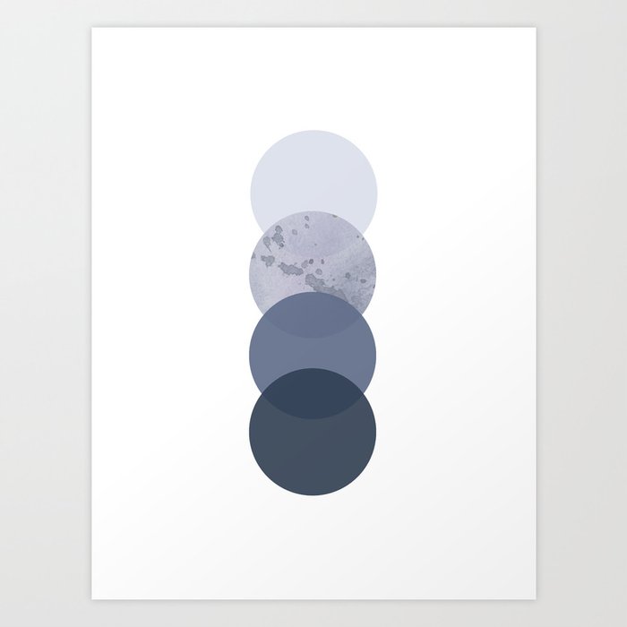 Discover the motif GEOMETRIC. BLUE CIRCLES. by Art by ASolo as a print at TOPPOSTER