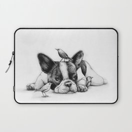 Frenchie and the Birds Laptop Sleeve