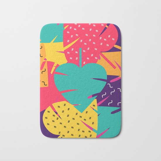 Retro leaves Bath Mat