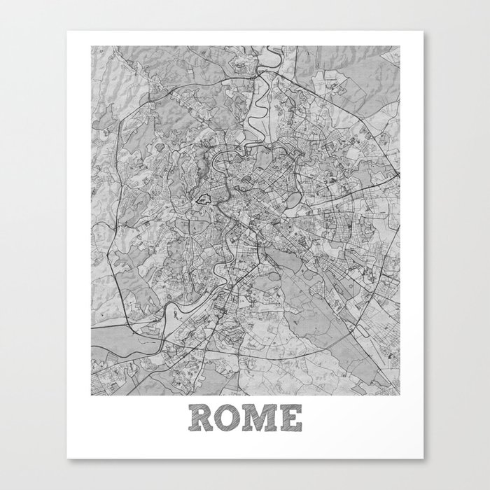 Rome city map sketch Canvas Print