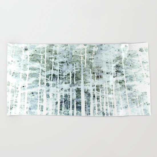 Painterly Woodlands Abstract Beach Towel