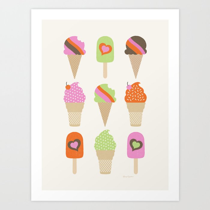i love ice cream Art Print