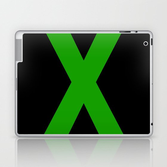 Letter X (Green & Black) Laptop & iPad Skin