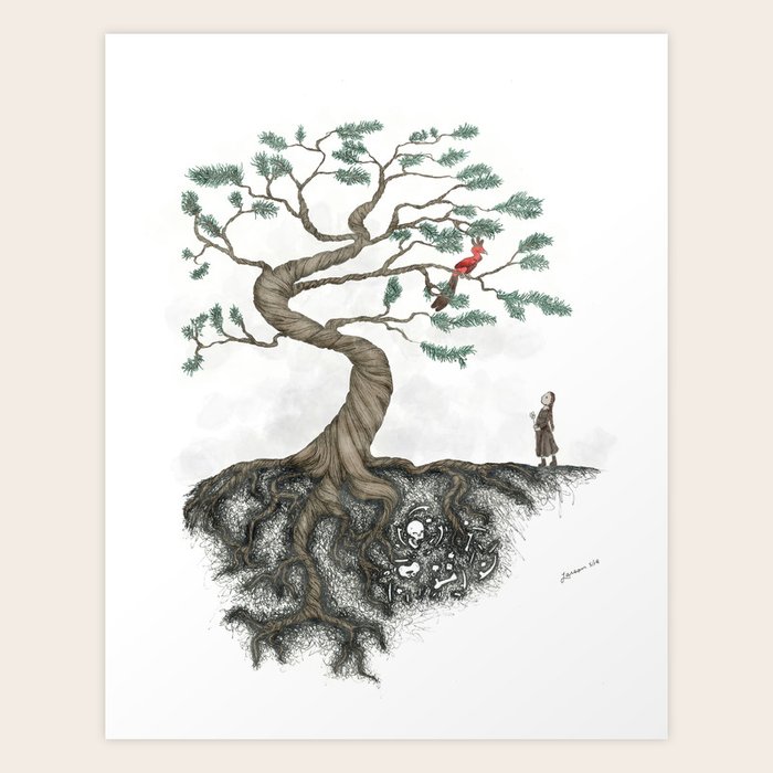 His Sister Buried All his Bones under the Juniper Tree (color) Art