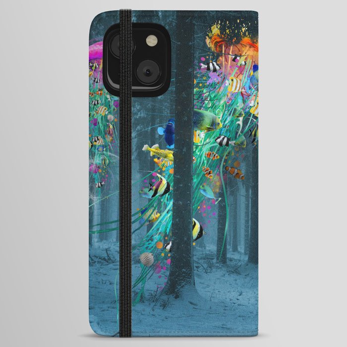 New Winter forest of Electric Jellyfish iPhone Wallet Case