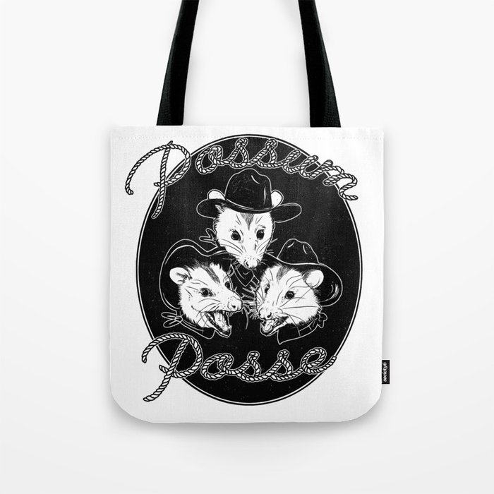 Possum Posse in Midnight Black Tote Bag