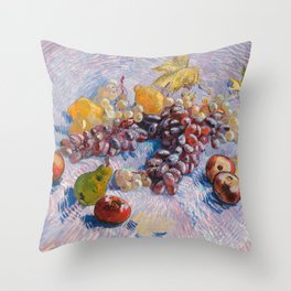 Grapes, Lemons, Pears, and Apples - Still Life, Vincent Van Gogh Throw Pillow