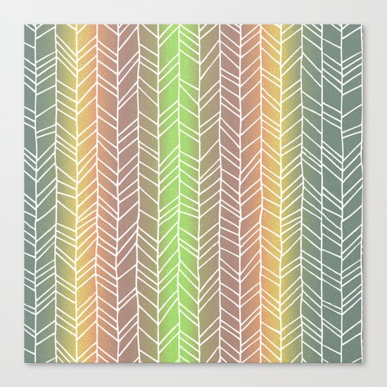 Colorful Rainbow Feather Pattern Canvas Print