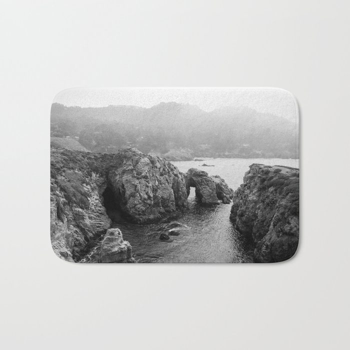 Ocean Arches | Black and White Nature Landscape Photography in California Bath Mat