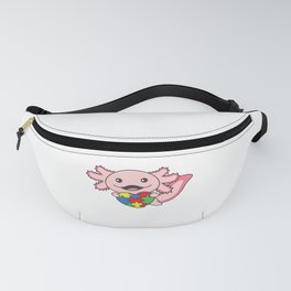 Autism Awareness Month Puzzle Heart Axolotl Fanny Pack