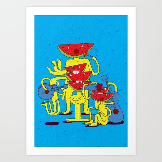 Watermelon Musician Art Print