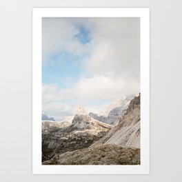 Tre Cime peaks | Dolomites mountains fine art travel photography | Adventurous wall art Art Print