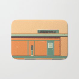 Desert Laundromat Bath Mat | Retro, Door, Building, Curated, Digital, Graphicdesign, Phone, Architecture, Desert, Geometric 