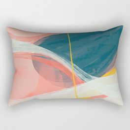 White Streams Through Pastel Shores | Abstract Shapes Design Rectangular Pillow