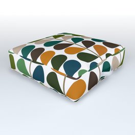 Mid Century Modern Fern Pattern Outdoor Floor Cushion