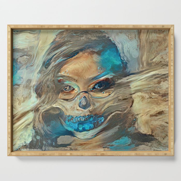 Sand Storm Ghost | AI-Generated Art Serving Tray