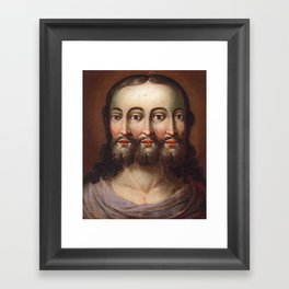 Three Faced Jesus The Holy Trinity Framed Art Print