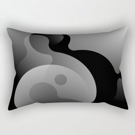 Black white soft fluid art Rectangular Pillow