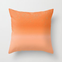Peach Ombre Sparkle Throw Pillow