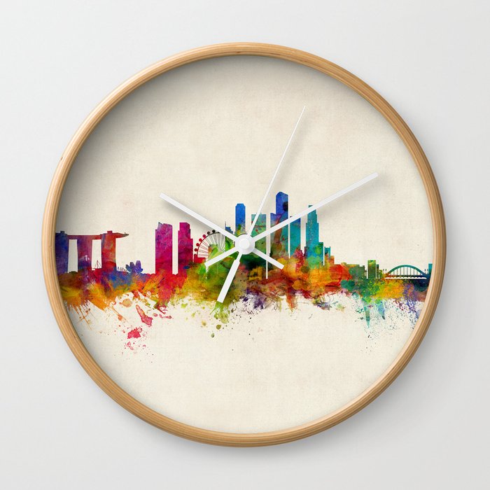Singapore Skyline Wall Clock by artPause Michael Tompsett Society6