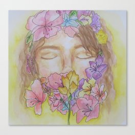 Floral girl Canvas Print