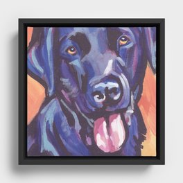 The happy Black Lab Love of My Life -your Labrador dog keeps you smiling! Framed Canvas