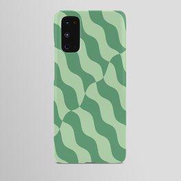 Retro Wavy Abstract Swirl Pattern in Green Android Case