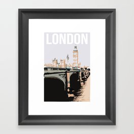 Retro Poster of Cities and landmarks London  Framed Art Print