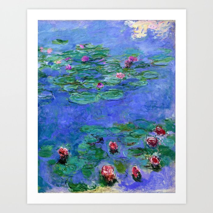 Claude Monet Waterlilies Red Art Print