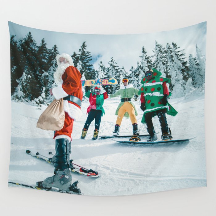 Santa Claus in the snow Wall Tapestry