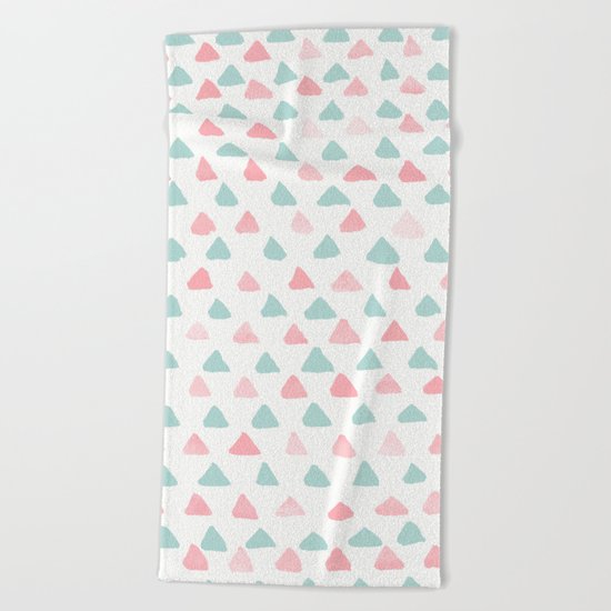 pastel triangles 2 Beach Towel