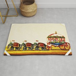 Classical Masterpiece 1820 'Maharaja Elephant-drawn Carriage, Bombay, Indian - Artist Unknown Rug