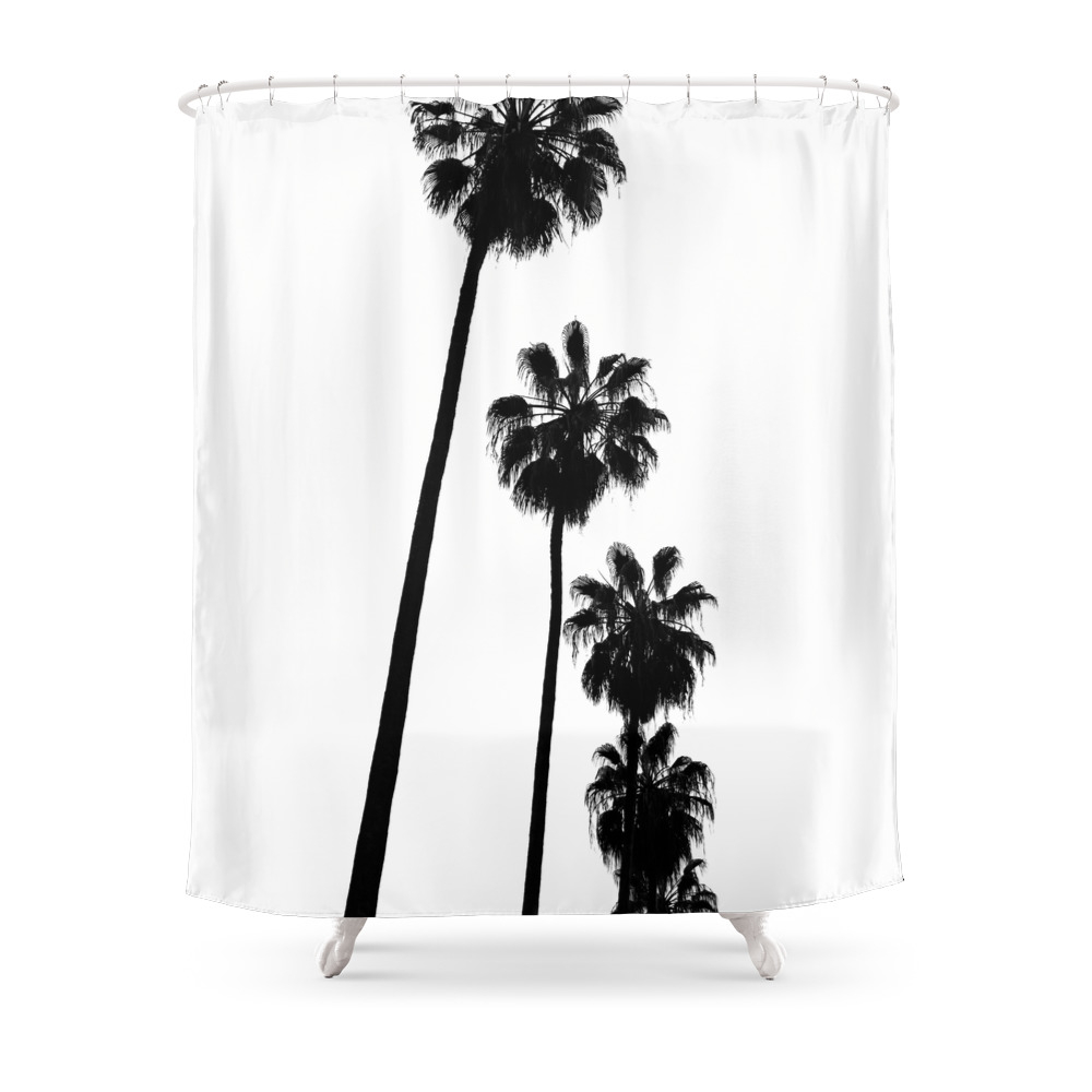 Palm Trees Print Shower Curtain by nikiandneo