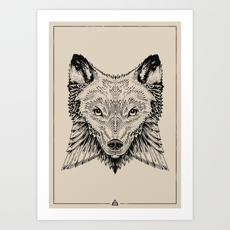 Wolf Wings Art Print By Filipealtino Society6 Black ink wild tribal wolf with wings tattoo stencil. society6