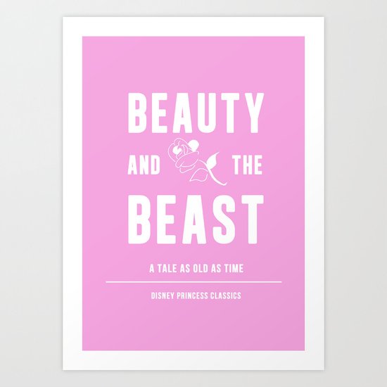 Disney Princesses: Beauty and the Beast Minimalist Art Print