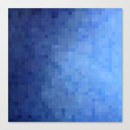 geometric pixel square pattern abstract background in blue Canvas Print