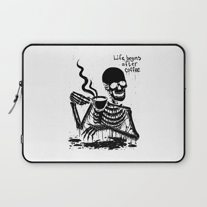 Skeleton Coffee lovers Laptop Sleeve