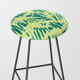 Abstract green and yellow grass Bar Stool