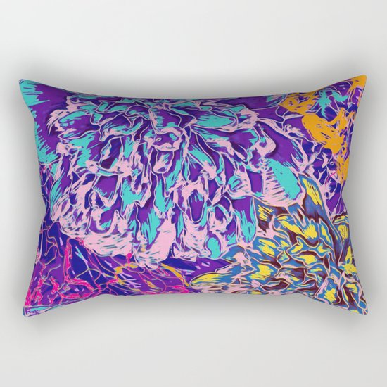 Very colorful abstract flowers Rectangular Pillow