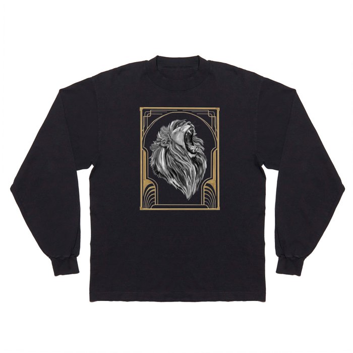 Deco Art 20's Roaring Lion Long Sleeve T Shirt