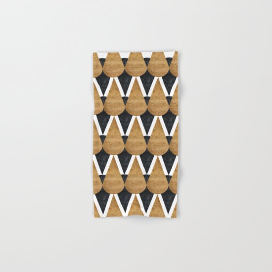 RainDrops Black & Gold Hand & Bath Towel