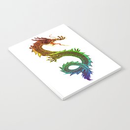Traditional Chinese dragon in rainbow colors Notebook