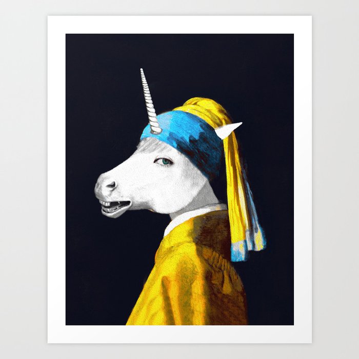 Cool Animal Art - Funny Unicorn Art Print