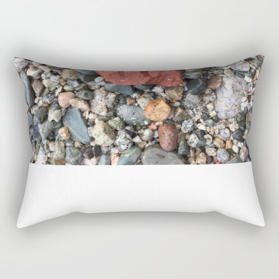 Little Rocks from the Beach Rectangular Pillow