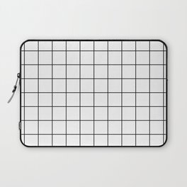 Grid Pattern Stripes Lines Black and White Minimalist Geometric Stripe Line Drawing Laptop Sleeve