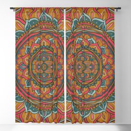 Electric Mandala Yellow Blackout Curtain