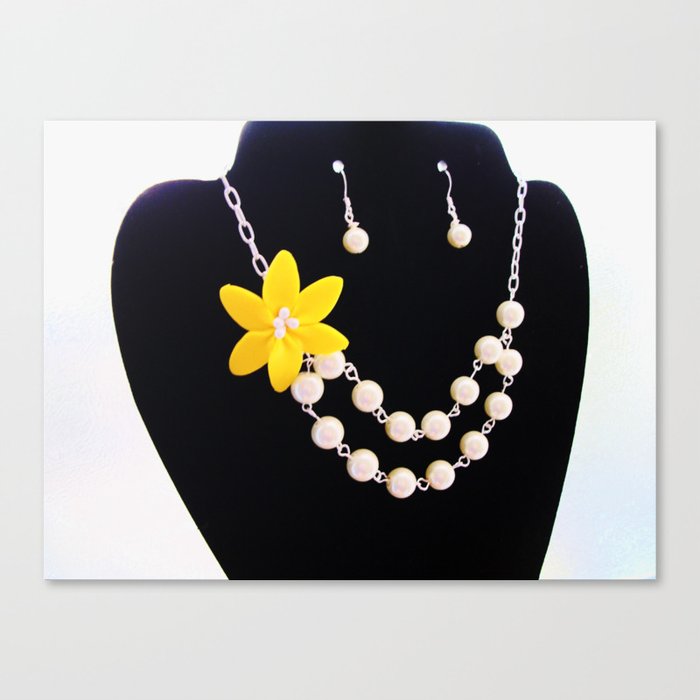 Flower Necklace On Display Canvas Print