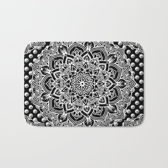 Black & White Yin Yang Mandala Bath Mat