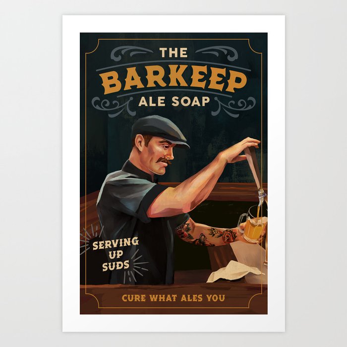 The Barkeep English & Irish Pub Bartender Art Print