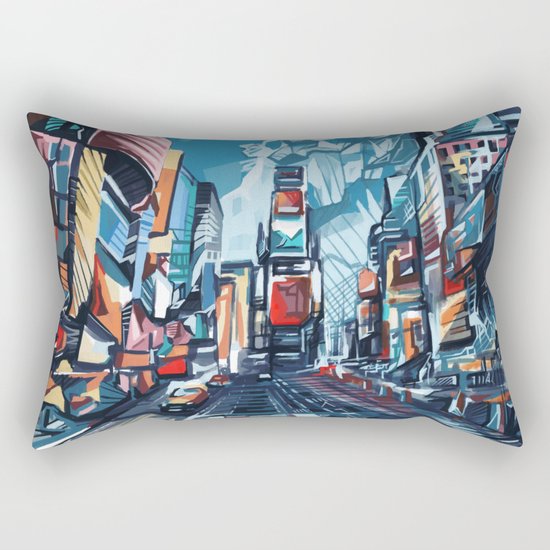 new york city-times square urban art Rectangular Pillow